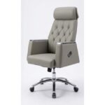 Maret Premium Executive High-Back Office Chair – Ergonomic Faux Leather Boss Chair with Padded Armrests, Diamond Tufted Design, and Heavy-Duty Chrome Base