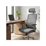 Ergonomic High-Back Mesh Office Chair with Adjustable Headrest & Lumbar Support - Grey
