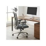 Ergonomic High-Back Mesh Office Chair with Adjustable Headrest & Lumbar Support - Grey