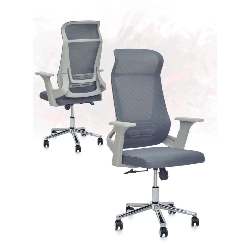 High Back Ergonomic Office Chair Grey/White - Image 2