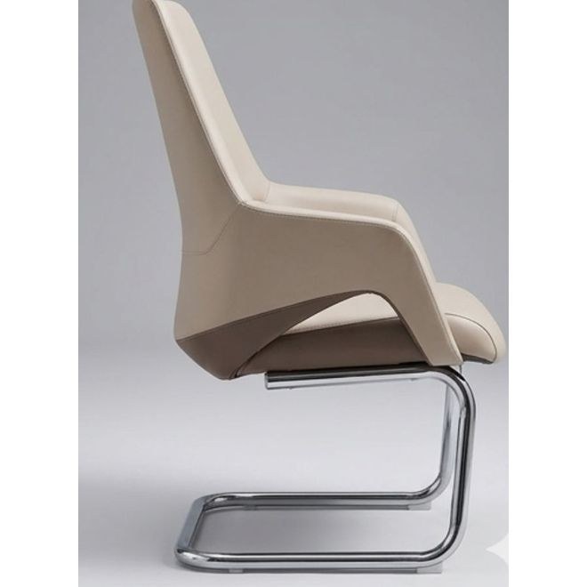 Adrey Premium Cantilever S-Shaped Executive Meeting Chair - Chrome Frame & Padded Armrests - Image 3