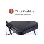 Folding Chair With Padded Seats Multi Functional Portable Chair For Home Dining Office Outdoor Fishing, Black