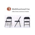 Folding Chair With Padded Seats Multi Functional Portable Chair For Home Dining Office Outdoor Fishing, Black