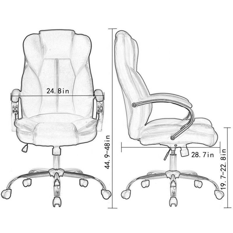 Premium Ergonomic Office Chair – Black PU Leather, Adjustable Height, 360° Swivel, Padded Seat & Armrests, Modern Executive Comfort Chair for Home & Office Use - Image 4