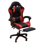 Premium Ergonomic Gaming Chair – BLACK & RED PU Leather, Adjustable Height & Recline, 360° Swivel, Lumbar & Neck Support, Racing Style Comfort Chair for Gaming & Office Use