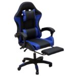 Premium Ergonomic Gaming Chair – BLACK & BLUE PU Leather, Adjustable Height & Recline, 360° Swivel, Lumbar & Neck Support, Racing Style Comfort Chair for Gaming & Office Use