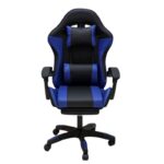 Premium Ergonomic Gaming Chair – BLACK & BLUE PU Leather, Adjustable Height & Recline, 360° Swivel, Lumbar & Neck Support, Racing Style Comfort Chair for Gaming & Office Use