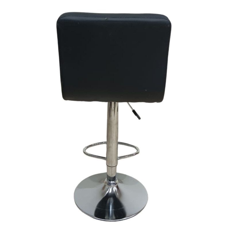 Modern Bar Chair – Black PU Leather, Adjustable Height, 360° Swivel, Padded Seat with Footrest, Sturdy Base, Stylish Counter & Bar Stool for Kitchen, Home & Café Use - Image 3