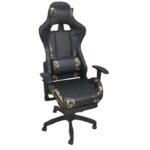 Ergonomic Gaming Chair Black & Army Green – High-Back Reclining Design, Adjustable Height, Lumbar & Headrest Support, Premium PU Leather, 360° Swivel, Heavy-Duty Base for Gaming & Office