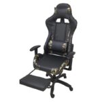 Ergonomic Gaming Chair Black & Army Green – High-Back Reclining Design, Adjustable Height, Lumbar & Headrest Support, Premium PU Leather, 360° Swivel, Heavy-Duty Base for Gaming & Office