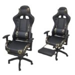Ergonomic Gaming Chair Black & Army Green – High-Back Reclining Design, Adjustable Height, Lumbar & Headrest Support, Premium PU Leather, 360° Swivel, Heavy-Duty Base for Gaming & Office