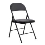 Black Folding Chair Indoor & Outdoor – Portable Heavy-Duty Steel Frame, Foldable Design, Non-Slip Feet, Lightweight & Durable Seating for Home, Garden, Camping & Events