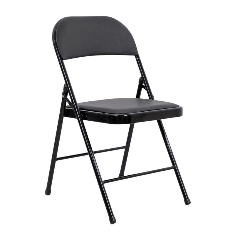 Black Folding Chair Indoor & Outdoor – Portable Heavy-Duty Steel Frame, Foldable Design, Non-Slip Feet, Lightweight & Durable Seating for Home, Garden, Camping & Events