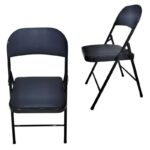 Multi-Purpose Black Folding Chair Indoor Outdoor – Durable Foldable Chair, Compact Storage, Sturdy Build, Non-Slip Feet, Ideal for Home, Office, Patio, Camping & Events