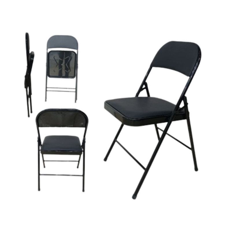 Multi-Purpose Black Folding Chair Indoor Outdoor – Durable Foldable Chair, Compact Storage, Sturdy Build, Non-Slip Feet, Ideal for Home, Office, Patio, Camping & Events - Image 4
