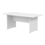 Skyland White Large Conference Table Office Desk 180x90cm, Meeting Room Writing Desk with Adjustable Feet and PVC Edge, European Quality