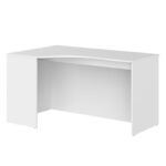 Skyland White Ergonomic Corner Office Desk Left-Hand 140x90 cm, Reinforced Computer Table with Ergo Cutout and Adjustable Feet, European Quality