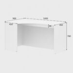 Skyland White Ergonomic Corner Office Desk Left-Hand 140x90 cm, Reinforced Computer Table with Ergo Cutout and Adjustable Feet, European Quality