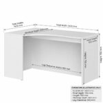 Skyland White Ergonomic Corner Office Desk Left-Hand 140x90 cm, Reinforced Computer Table with Ergo Cutout and Adjustable Feet, European Quality