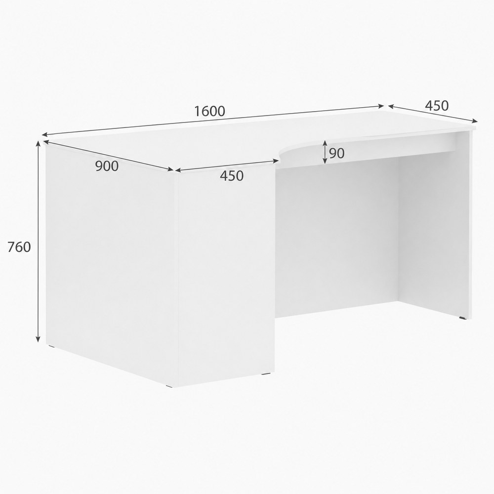 Skyland White Large Ergonomic Corner Office Desk Left-Hand 160x90cm, Reinforced Computer Table with Ergo Cutout and Adjustable Feet, European Quality - Image 5