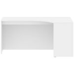Skyland White Large Corner Office Desk Right-Hand 160x90cm, Reinforced Computer Table with Optional Modesty Panel and Adjustable Feet, European Quality