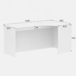 Skyland White Large Corner Office Desk Right-Hand 160x90cm, Reinforced Computer Table with Optional Modesty Panel and Adjustable Feet, European Quality
