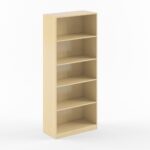 Skyland Light Oak Tall Bookcase with 5 Open Shelves and Adjustable Feet, Freestanding Shelving Unit for Home Office, 77×35.9×181.5 cm, Home Office Furniture, European Quality