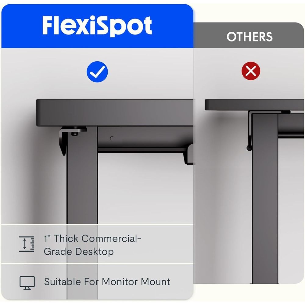 FLEXISPOT Electric Height Adjustable L-Shaped Standing Desk 63 x 55 Inch Reversible Corner with Memory Presets and Anti-Collision System Ergonomic Sit Stand Workstation for Home Office - Rustic Brown - Image 5