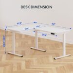 FLEXISPOT Electric Height Adjustable L-Shaped Standing Desk 63 x 47 Inch Reversible Corner with Memory Presets and Anti-Collision System Ergonomic Sit Stand Workstation for Home and Office - White