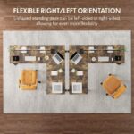 FLEXISPOT Electric Height Adjustable L-Shaped Standing Desk 63 x 55 Inch Reversible Corner with Memory Presets and Anti-Collision System Ergonomic Sit Stand Workstation for Home Office - Rustic Brown