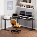 FLEXISPOT Electric Height Adjustable L-Shaped Standing Desk 71 x 63 Inch Reversible Corner with Memory Presets and Anti-Collision System Ergonomic Sit Stand Workstation for Home and Office - Black