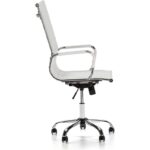 LUXINO PU Chrome High-Back Ergonomic Office Chair with Height Adjustable Seat-Complete Comfort for Your Workspace (High Back, White)