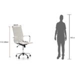LUXINO PU Chrome High-Back Ergonomic Office Chair with Height Adjustable Seat-Complete Comfort for Your Workspace (High Back, White)