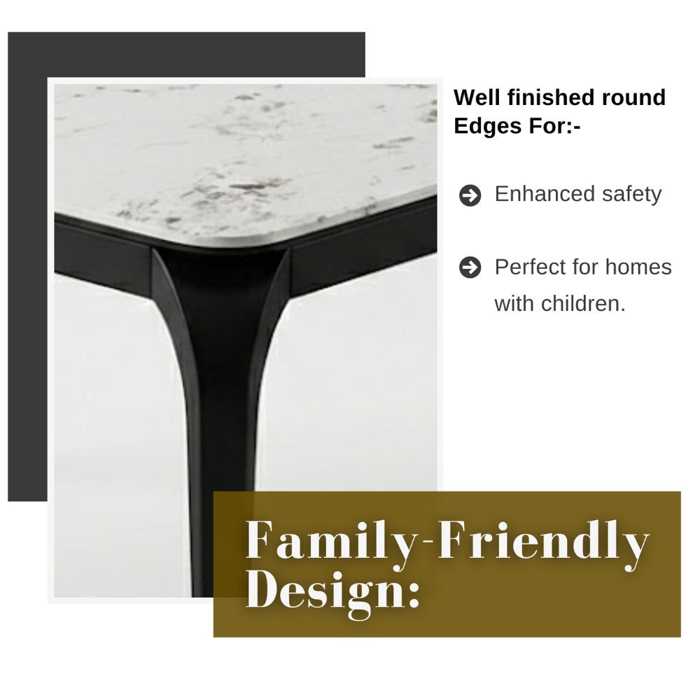 LHFHOMT-7-Pieces Dining Set, (Free Installation) 1 Piece Marble Top Rectangular Table With with 6 Chairs Modern Design Furniture for Home, Kitchen, Dining Room, Cafeteria - Image 3