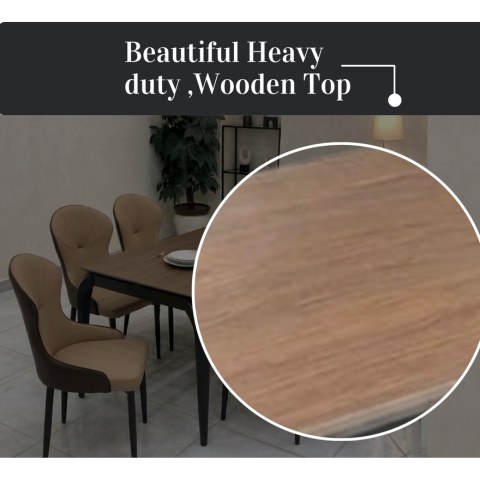 LHFHOMT-7-Pieces Dining Set, (Free Installation) 1 Piece Marble Top Rectangular Table With with 6 Chairs Modern Design Furniture for Home, Kitchen, Dining Room, Cafeteria - Image 4
