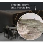 LHFHOMT-7-Pieces Dining Set, (Free Installation) 1 Piece Marble Top Rectangular Table With with 6 Chairs Modern Design Furniture for Home, Kitchen, Dining Room, Cafeteria