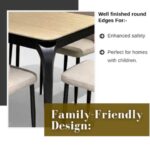 LHFHOMT-7-Pieces Dining Set, (Free Installation) 1 Piece Marble Top Rectangular Table With with 6 Chairs Modern Design Furniture for Home, Kitchen, Dining Room, Cafeteria