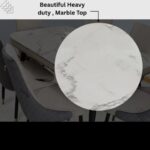 LHFHOMT-7-Pieces Dining Set, (Free Installation) 1 Piece Marble Top Rectangular Table With with 6 Chairs Modern Design Furniture for Home, Kitchen, Dining Room, Cafeteria