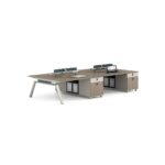 4-Person Face-to-Face Office Workstation with Integrated Storage, Privacy Screens, and Power Management 240*120*75CM