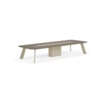 Modern Large Modular Conference Table with Integrated Power Hubs and Minimalist Tapered Legs – 420*150*75 CM