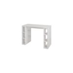 Colmar Modern Working Table With Storage, Space Saving Study Desk For Home Study Room Office, 6 Open Shelves Simple Design - 50 x 75 x 106 Cm - White - 2 Years Warranty