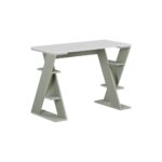 Papillon Modern Working Table With Storage Study Desk With Open Shelves For Office Home 50 x 75 x 106 Cm - Ash Green/ White - 2 Years Warranty