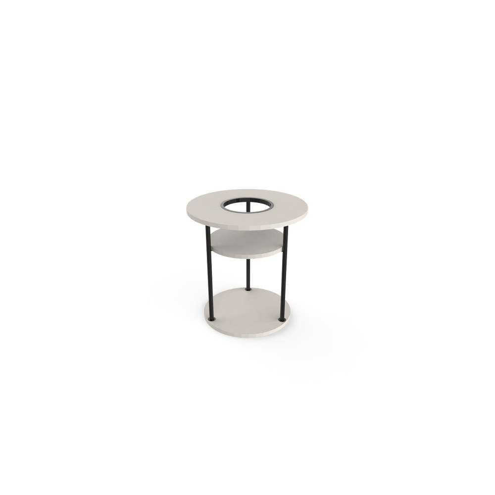 Grove Modern Round Plant Stand with Storage Shelf – Minimalist Indoor Side Table with Metal Legs & Display Rack for Living Room & Bedroom Décor- 50 x 52 x 50 CM- Beige- 2 Years Warranty - Image 4