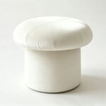 Maple Home Velvet Ottoman,Upholstered Footstool,Mushroom Shape Stool Pouf,Makeup Chair 42x42x42cm