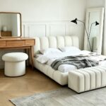 Maple Home Velvet Ottoman,Upholstered Footstool,Mushroom Shape Stool Pouf,Makeup Chair 42x42x42cm