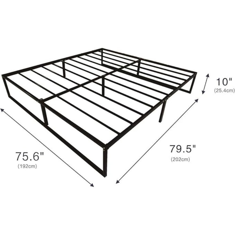 Panax Metal Platform Bed Frame with Steel Slat Support/Mattress Foundation (Queen, 10 inch) - Image 4
