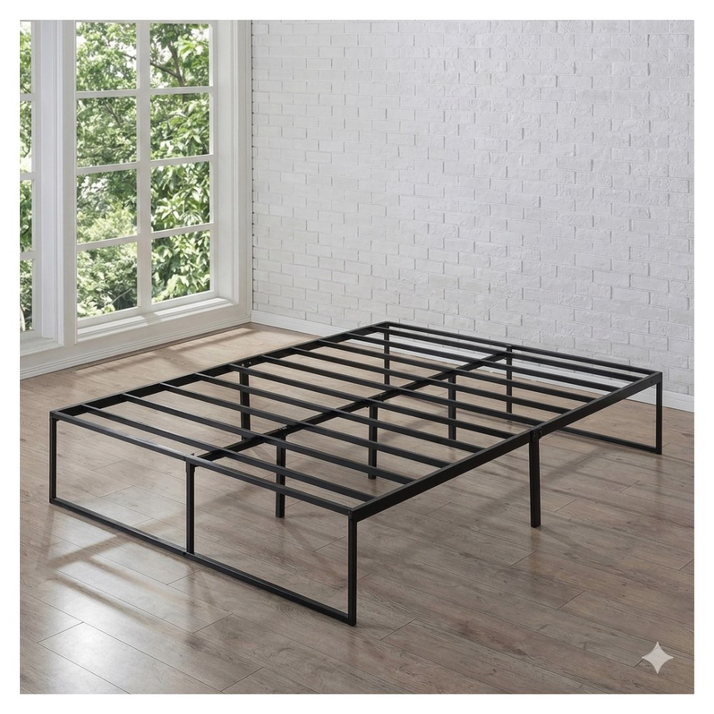 Panax Metal Platform Bed Frame with Steel Slat Support/Mattress Foundation (Queen, 10 inch) - Image 2