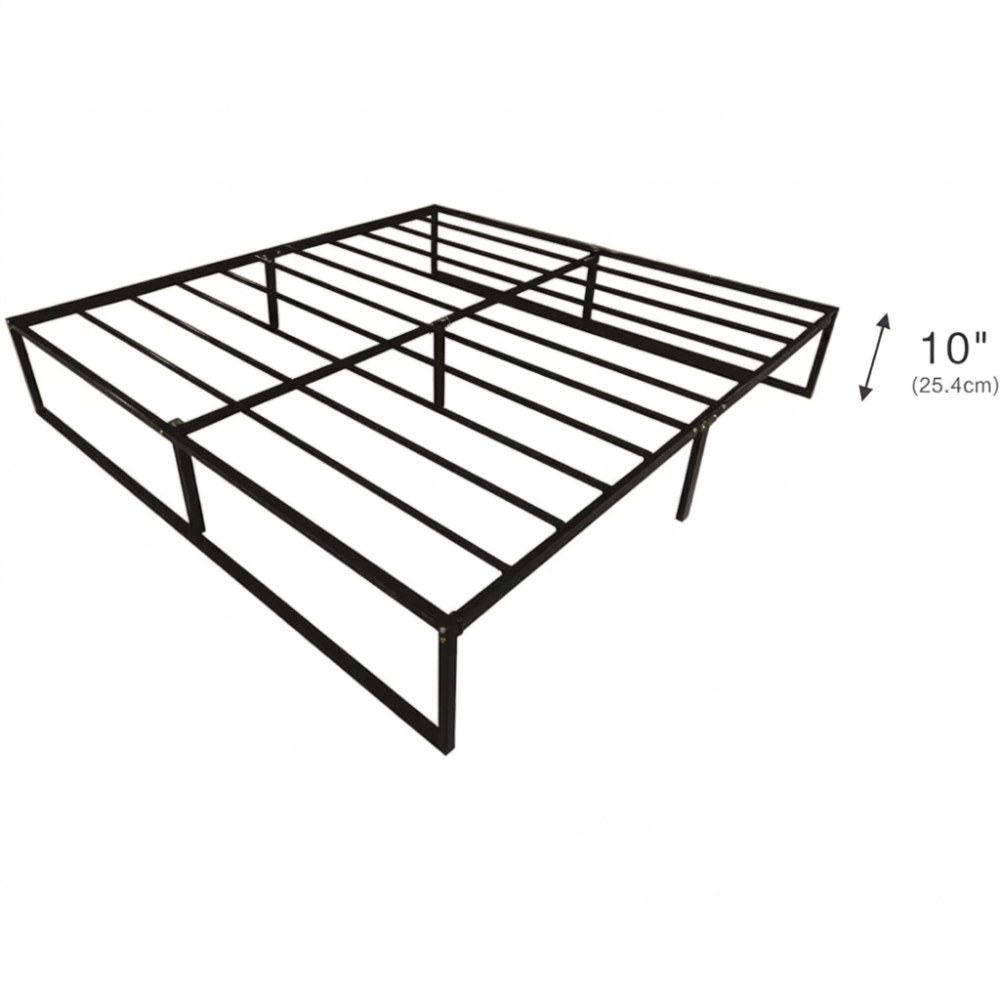 Panax Metal Platform Bed Frame with Steel Slat Support/Mattress Foundation (King, 10 inch) - Image 4