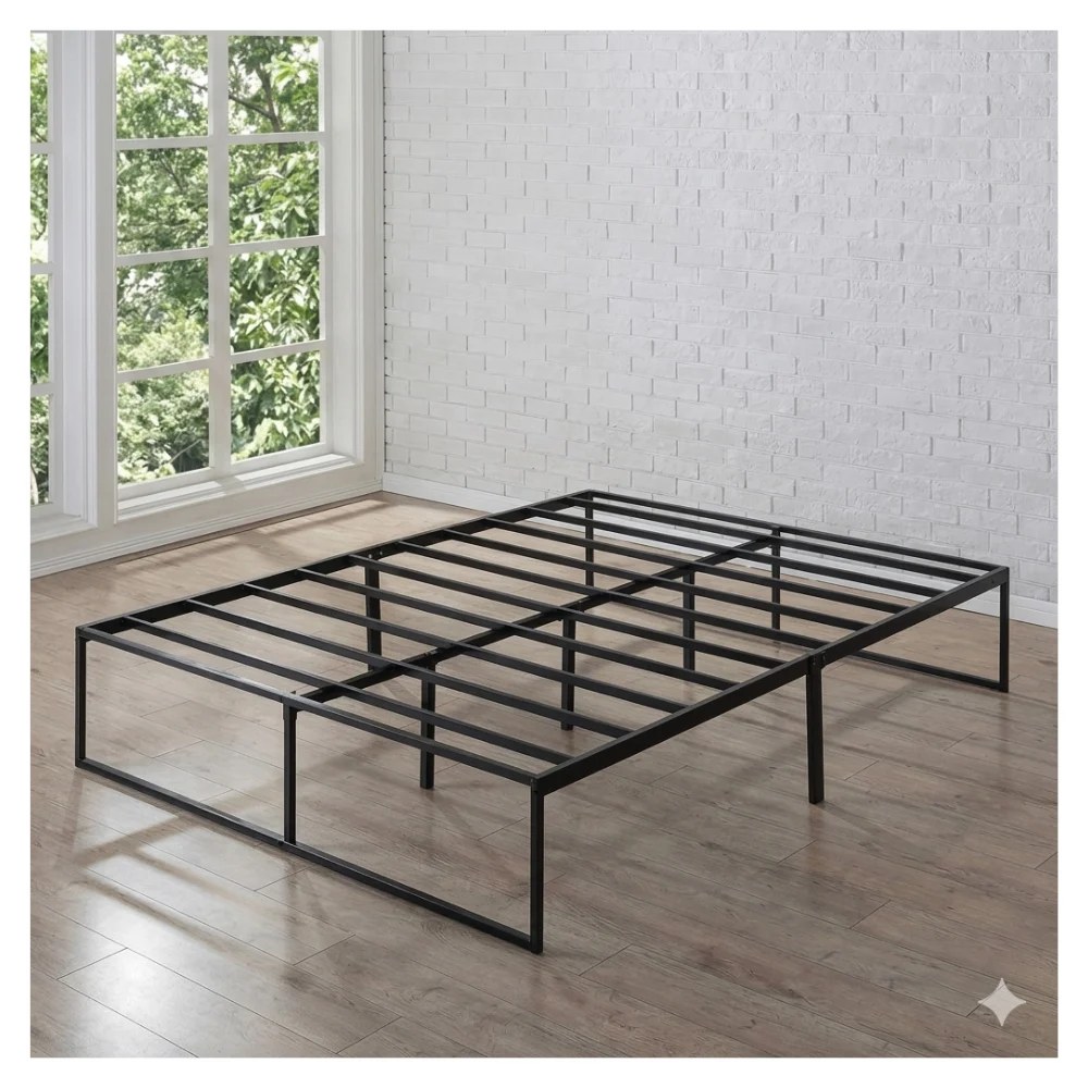 PNX Metal Platform Bed Frame with Steel Slat Support/Mattress Foundation (Twin, 10in) - Image 3