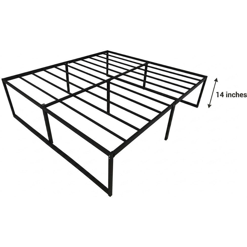 Panax Metal Platform Bed Frame with Steel Slat Support/Mattress Foundation (King, 14 inch) - Image 4